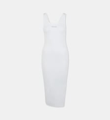 Robe fourreau longue côtelée coton mélangé Calvin Klein