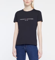 T-shirt droit griffe coton organique Tommy Hilfiger