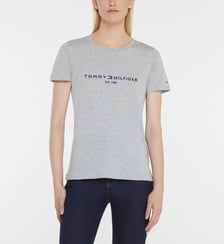 T-shirt droit griffe coton organique Tommy Hilfiger