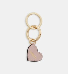 Porte-clés mini coeur signature cuir Lancel