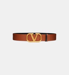 Ceinture réversible en cuir brillant VLogo Valentino Garavani