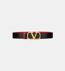 Ceinture réversible en cuir brillant VLogo Valentino Garavani