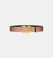 Ceinture réversible en cuir brillant VLogo Valentino Garavani