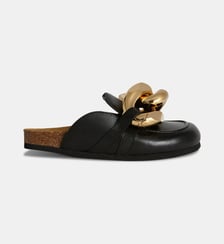Mules Simba cuir daim chaîne maillons oversize JW Anderson