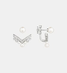 Boucle d'oreille en or blanc perle et diamants Chaumet