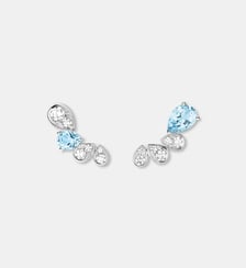 Boucles d'oreilles en or blanc aigue marine et diamants Chaumet