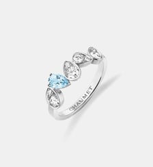 Bague en or blanc aigue marine et diamants Chaumet