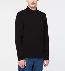 Polo droit piqué stretch manches longues Tommy Hilfiger