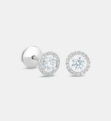 Puces d'oreilles Aura en or blanc et diamants De Beers London
