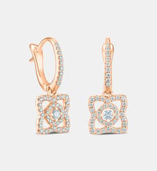 Dormeuses Enchanted Lotus en or rose De Beers London