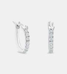Créoles mini en or blanc et diamants De Beers London