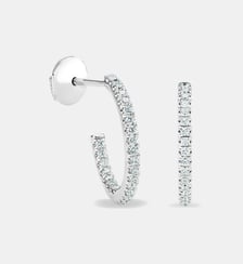 Créoles Small en or blanc et diamants De Beers London