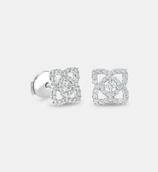Puces d'oreilles en or blanc et diamants De Beers London