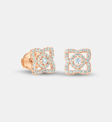 Puces d'oreilles Enchanted Lotus en or rose De Beers London