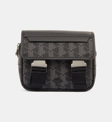 Petit messenger monogrammes grainé Lacoste