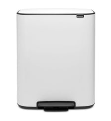 Poubelle à pédale Bo acier blanc 2x30L Brabantia