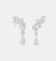 Boucles d'oreilles montantes en or blanc et diamants De Beers London