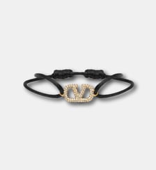 Bracelet VLogo Signature en coton et cristaux Swarovski® Valentino Garavani