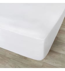 Drap housse de protection en molleton de coton blanc Lasson