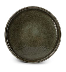 Assiette plate ronde Curvo en porcelaine marron-vert Ø27 cm F2D