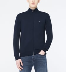 Cardigan droit zippé en maille coton Eden Park