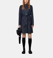 Parka imperméable mi-longue droite à capuche Rains