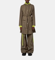 Parka imperméable mi-longue droite à capuche Rains
