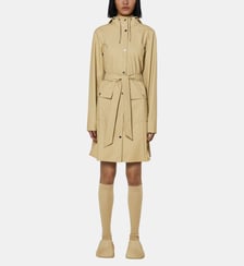 Parka imperméable mi-longue droite à capuche Rains