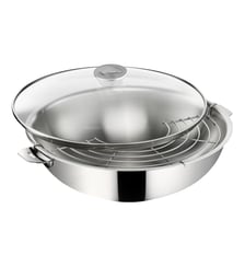 Wok Ø30 cm SALVASPAZIO+ avec couvercle en inox Lagostina