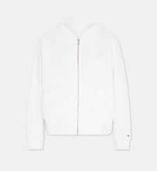 Sweat zippé capuche monogramme coton Tommy Hilfiger