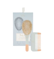 Coffret Baby Blue :  Brosse 100% sanglier et Peigne bois Bachca