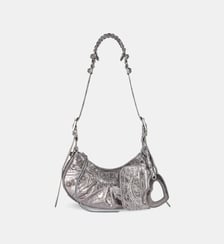 Sac porté épaule Le Cagole modèle XS métallisé en cuir Balenciaga