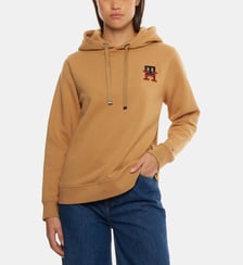 Hoodie droit coton molleton monogramme Tommy Hilfiger