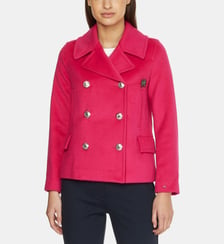 Manteau court droit laine mélangée Tommy Hilfiger