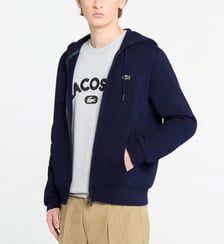 Sweat zippé droit capuche coton bio Lacoste