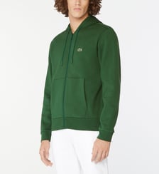 Sweat zippé droit capuche coton bio Lacoste