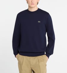 Sweat droit logo signature coton bio mélangé Lacoste