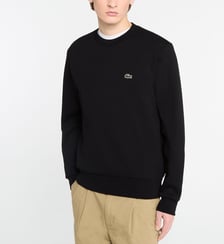 Sweat droit logo signature coton bio mélangé Lacoste