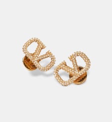 Boucles d'oreilles signature en métal et cristaux Valentino Garavani