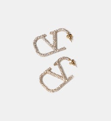 Boucles d'oreilles signature en métal et cristaux Valentino Garavani