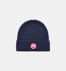 Bonnet laine revers écusson signature Canada Goose