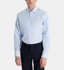 Chemise Semi-ajustée rayée bleue Figaret