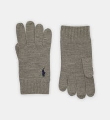 Gants côtelés logo brodé laine Polo Ralph Lauren