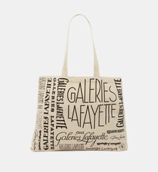 Sac cabas shopping signatures coton naturel Galeries Lafayette