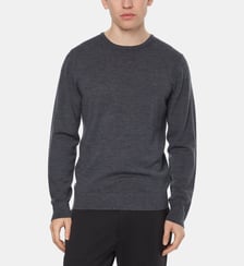 Pull droit monogramme en laine merinos Calvin Klein