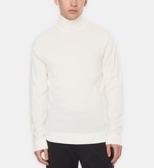 Pull droit laine mérinos col roulé Calvin Klein