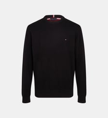 Pull droit logo coton biologique et cachemire Tommy Hilfiger