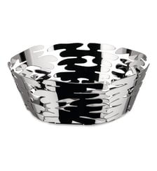 Corbeille ronde Ø18 cm BARKET en acier argent Alessi