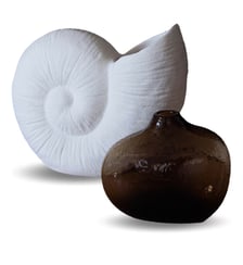 Vase Coquillage en céramique blanche H17,5 cm OP JET IMPORT