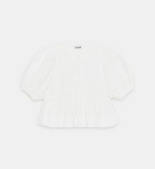 Blouse droite en popeline de coton Ganni